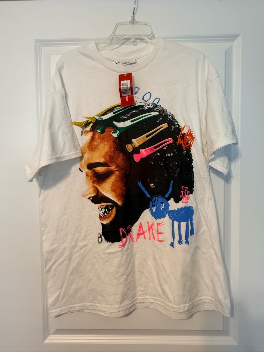 Nostalgia White Tee with Multicolor Drake Portrait